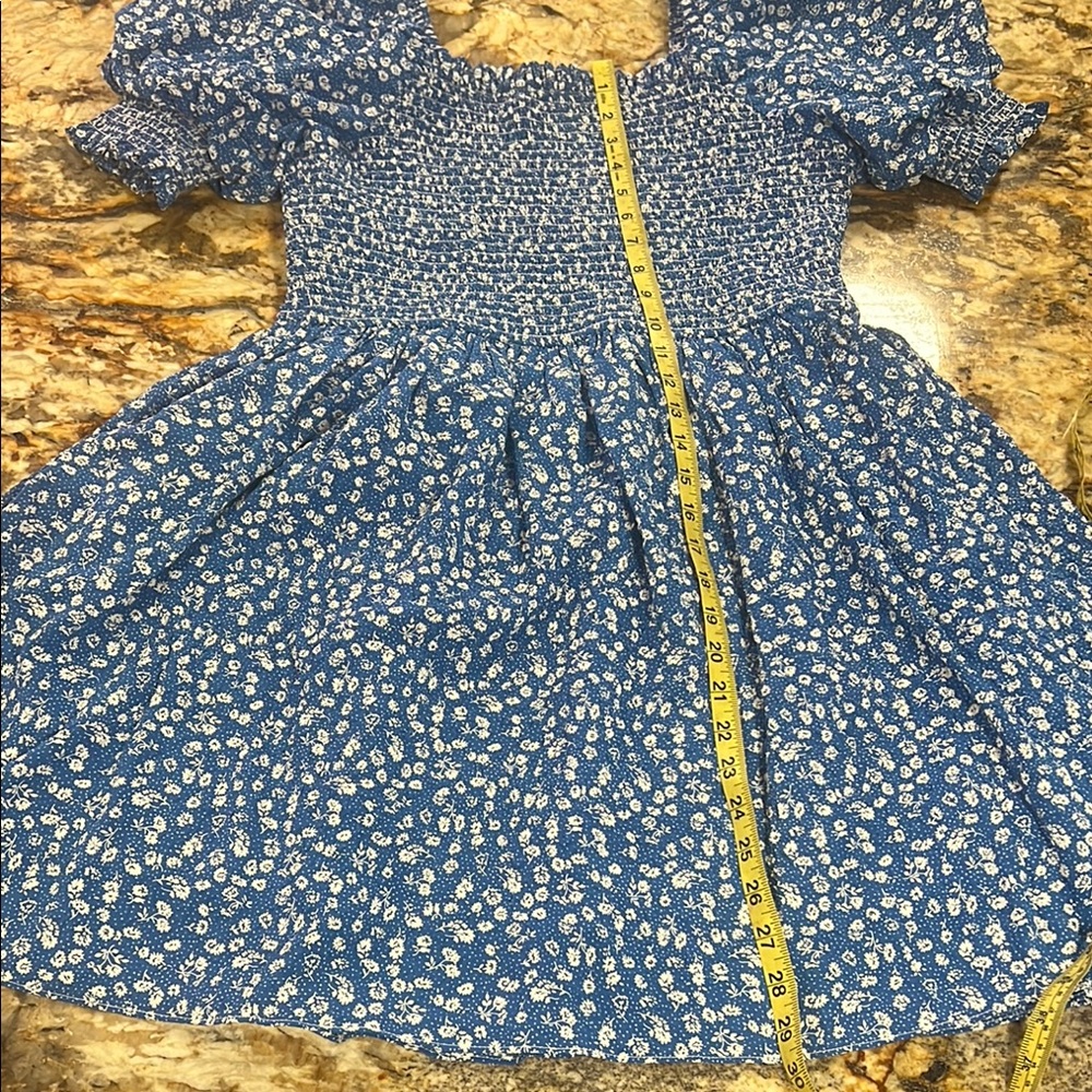Tuckernuck Hyacinth House Blue Ditsy Floral Pai Mini Dress Size Small - Picture 4 of 8